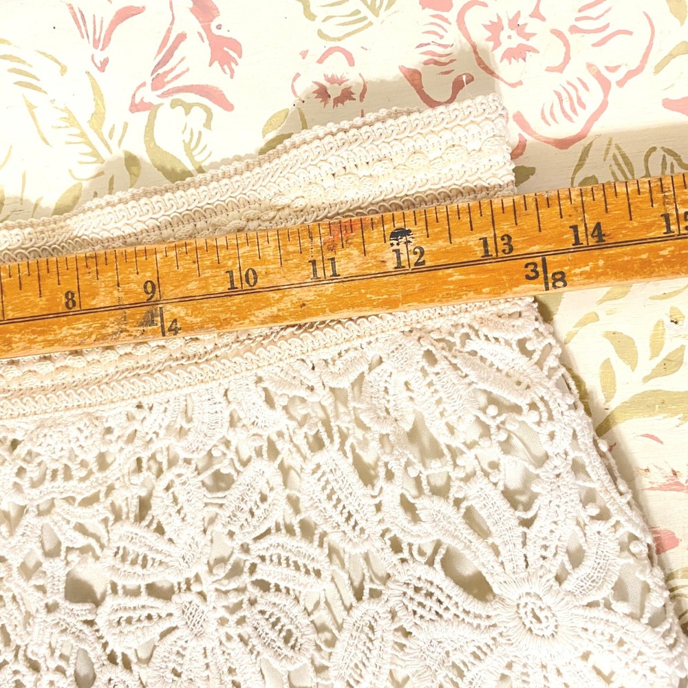 Cream Crochet Mini Skirt Floral Lace Boho Festival Ivory Small - Picture 6 of 8